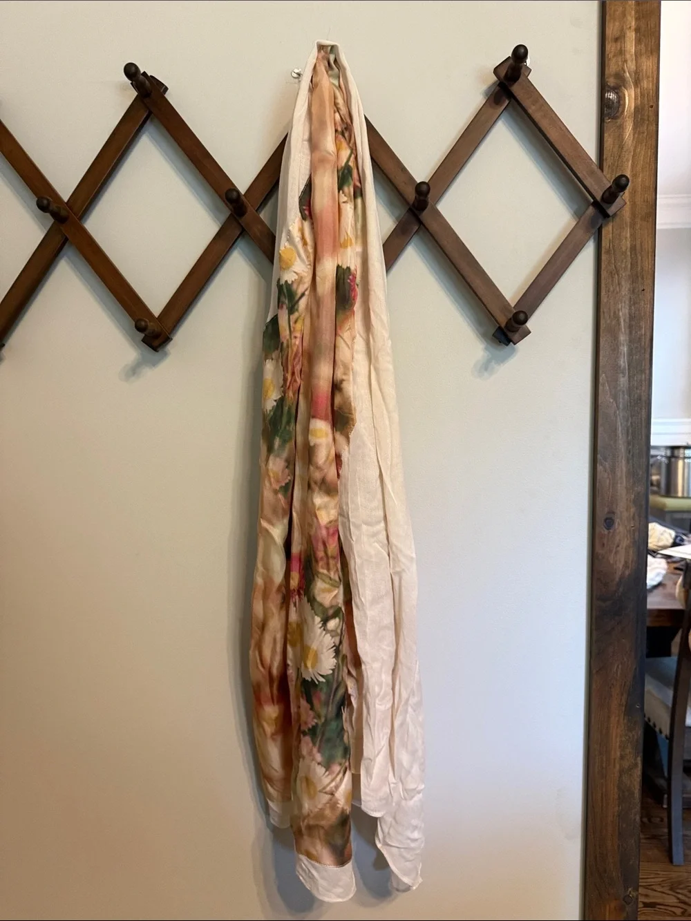 Ted Baker London Floral Watercolor Scarf in Cream, Pink, Green and Yellow